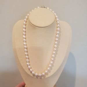 Pearl Paradise 8.5-9.0mm Baroque Akoya Necklace 18" - 14k White Gold Ball Clasp
